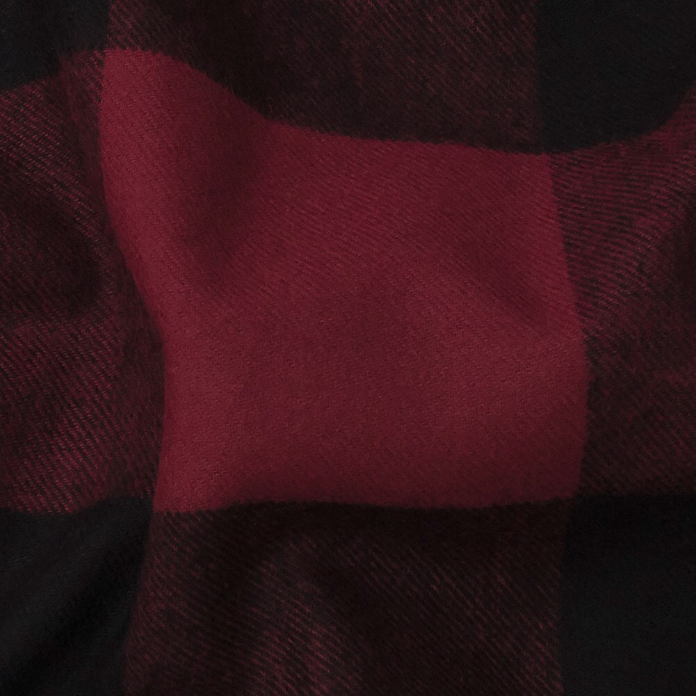 &#x22;1 Yard Buffalo Check Cotton Flannel Black and Red Seco Collection &#x22;