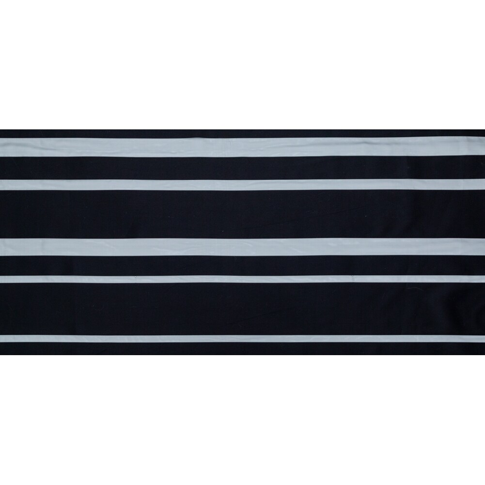 1 Yard Italian Black Cotton Awning Striped Polyester Organza Fabric