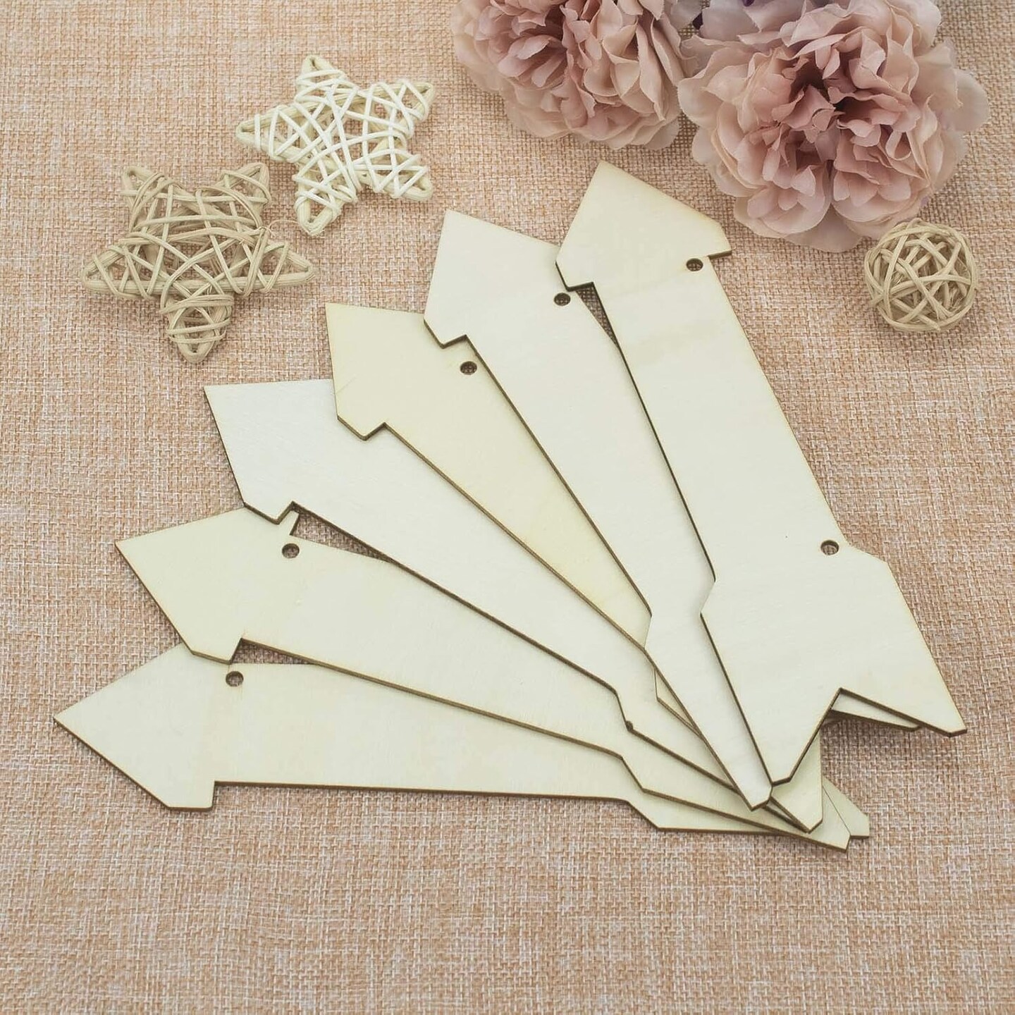 10pcs Blank Wooden Plaque Arrow Shape