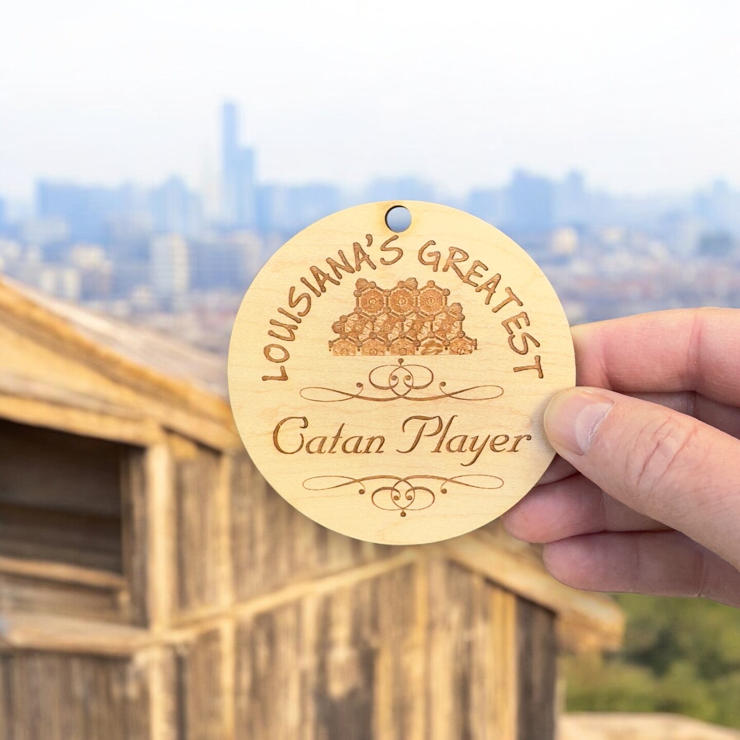 Louisiana&#x27;s Greatest Catan Player - Ornament - Raw Wood