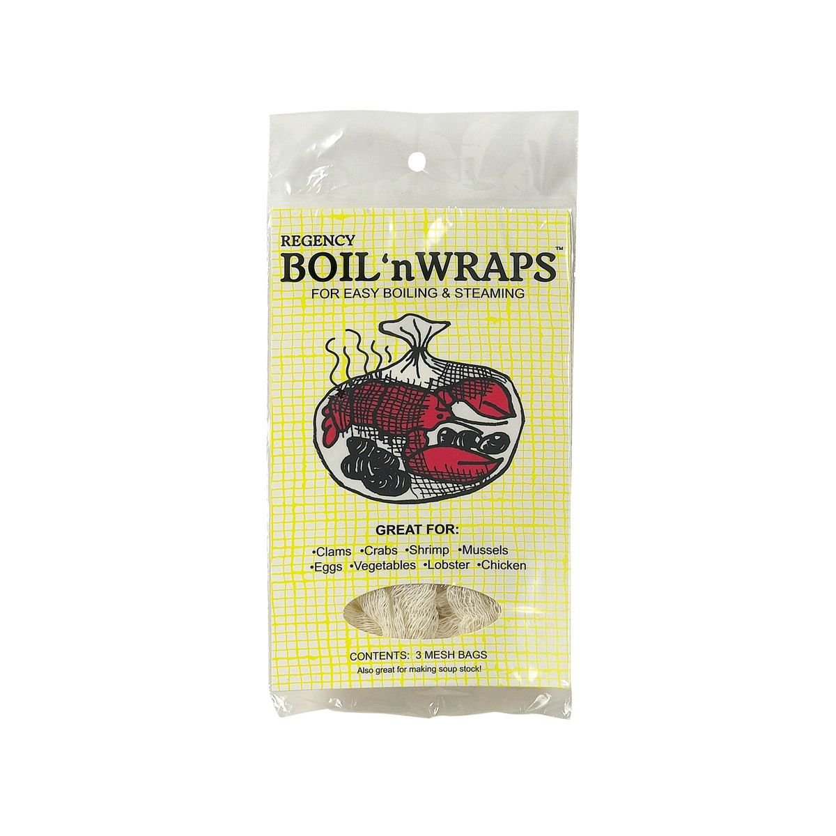 Regency Wraps Boil &#x27;n Wraps Steamer Bags for Shellfish, Chicken, Vegetables - 3 pack