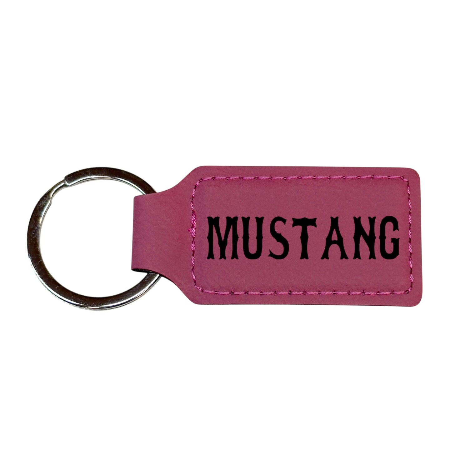 Keychain - Rectangle - Mustang - Leather