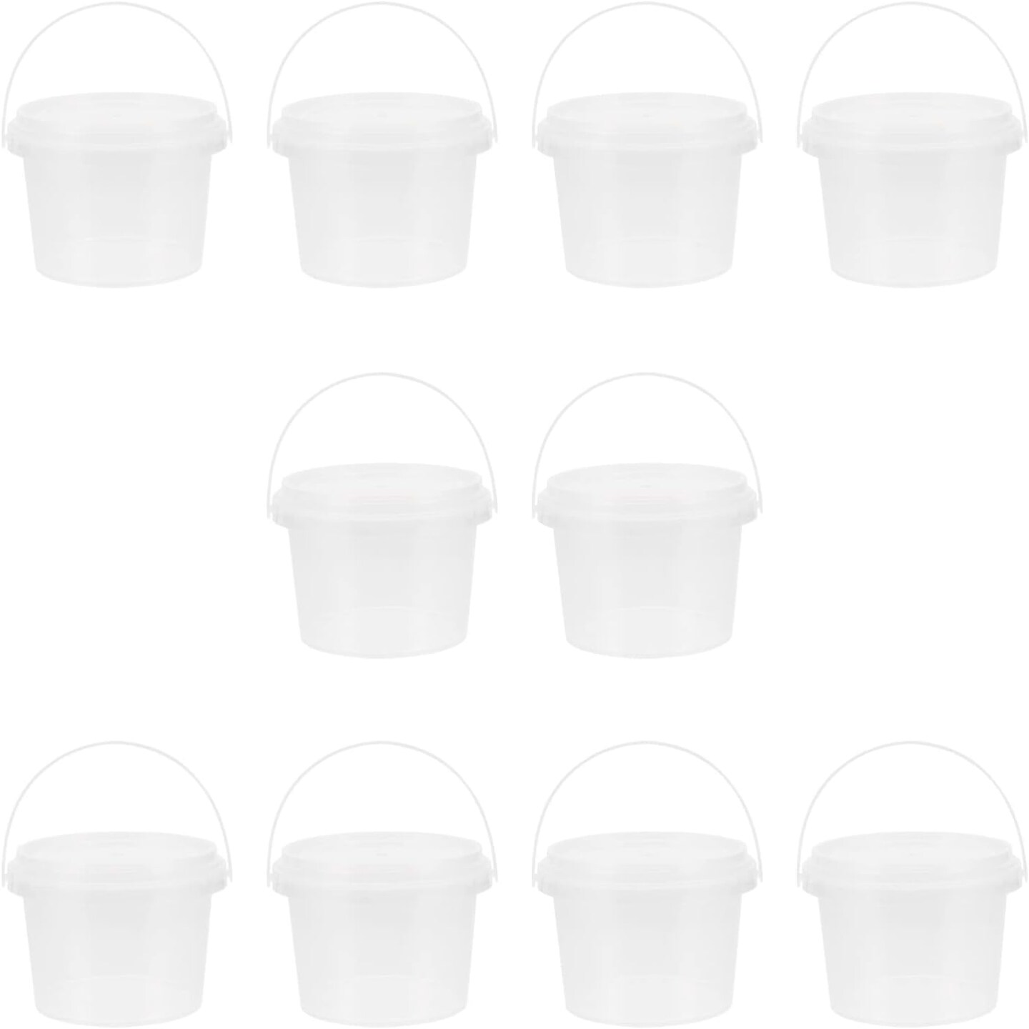 10Pcs Transparent Mini Storage Bucket Party Favor Cans
