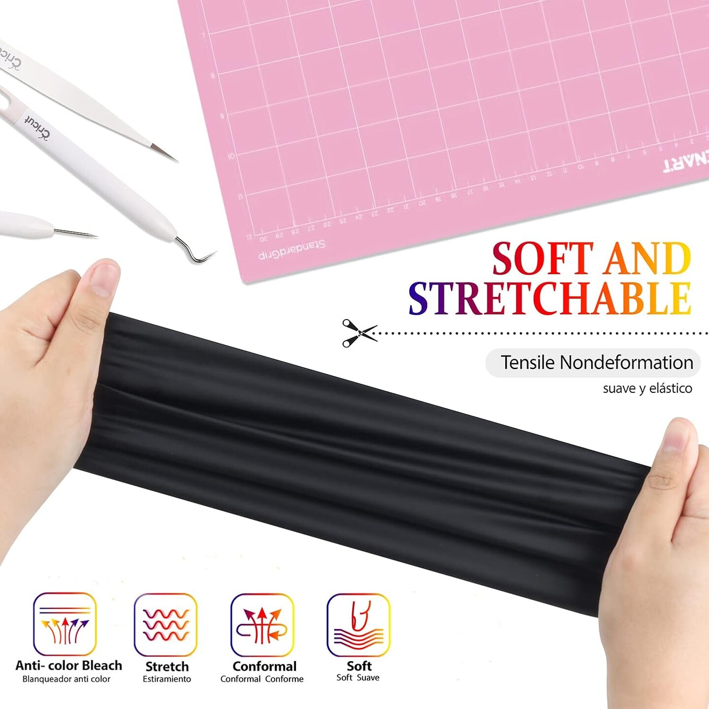 Black Heat Transfer Vinyl - 12 x10, Iron on Vinyl HTV Vinyl (Matte Black)