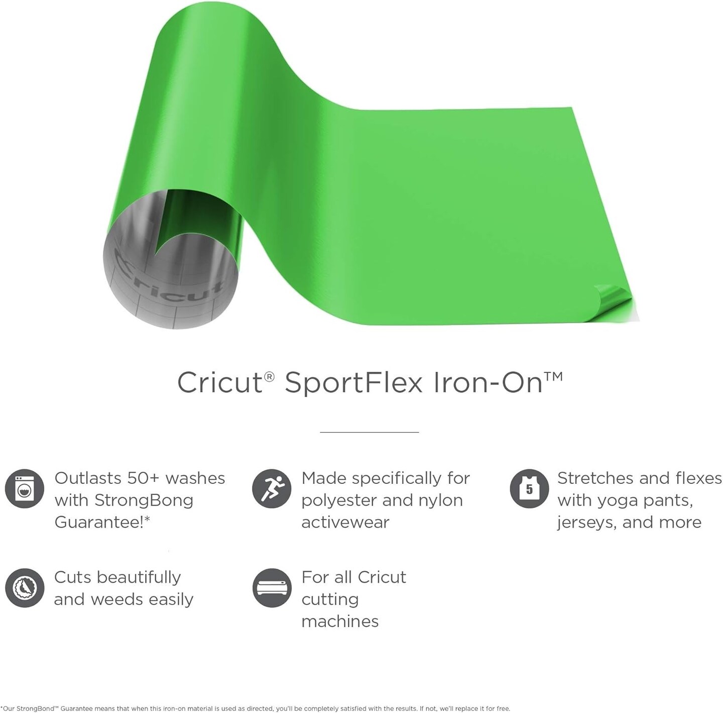 SportFlex Iron On Vinyl - Neon Green (12&#x27; x 24&#x27;), HTV Heat Transfer Vinyl for Sportswear