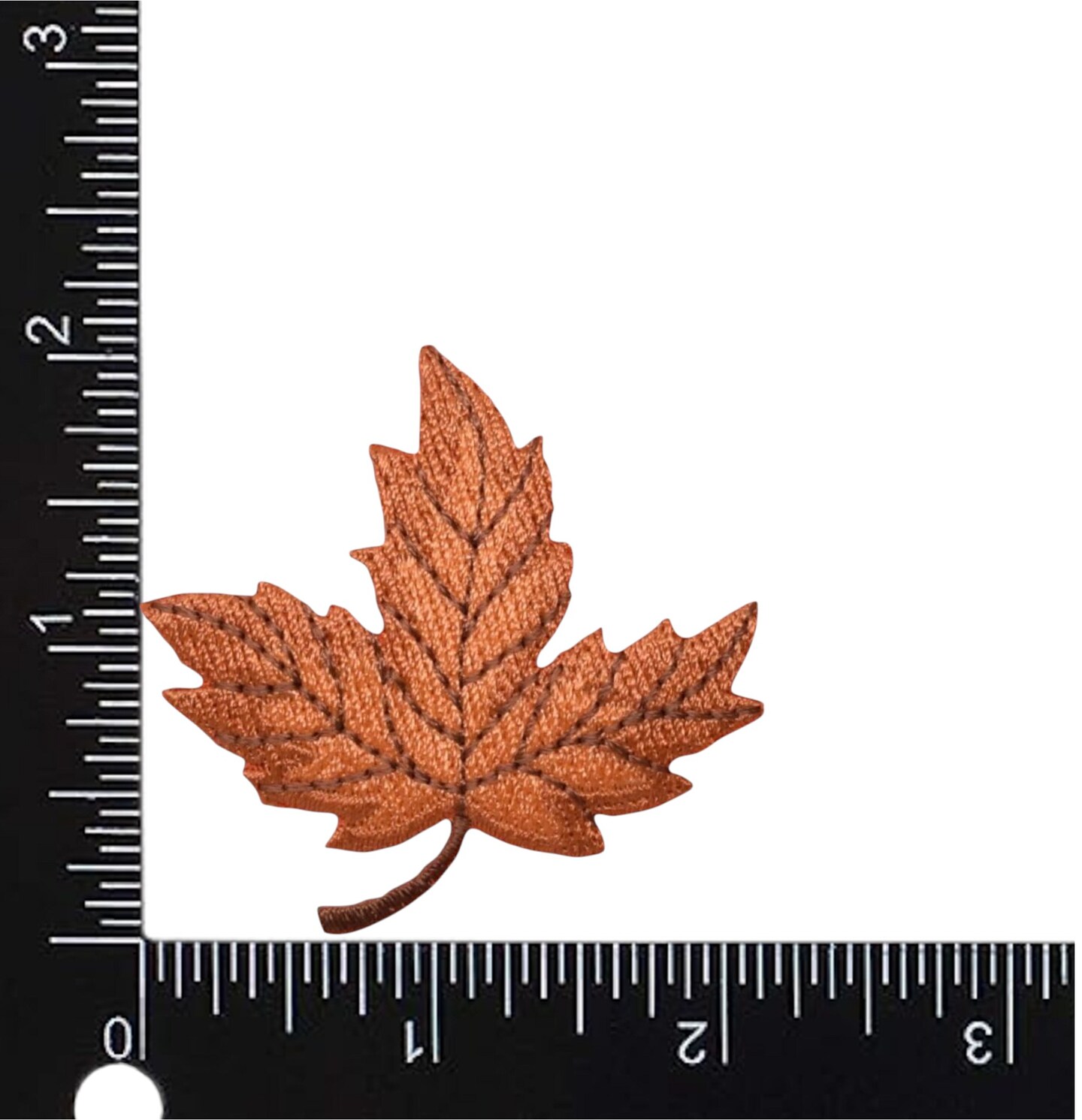 2 inch Brown Fall Leaf, Embroidered, Iron on Patch