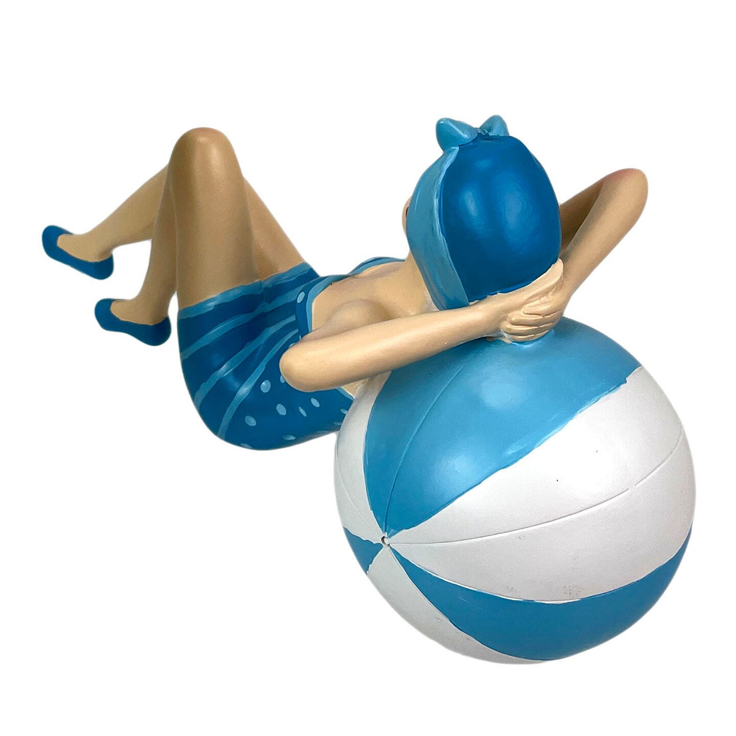 Retro Pinup Beach Beauty Figurines – Aegean Blue Polka Dot – Single Styles