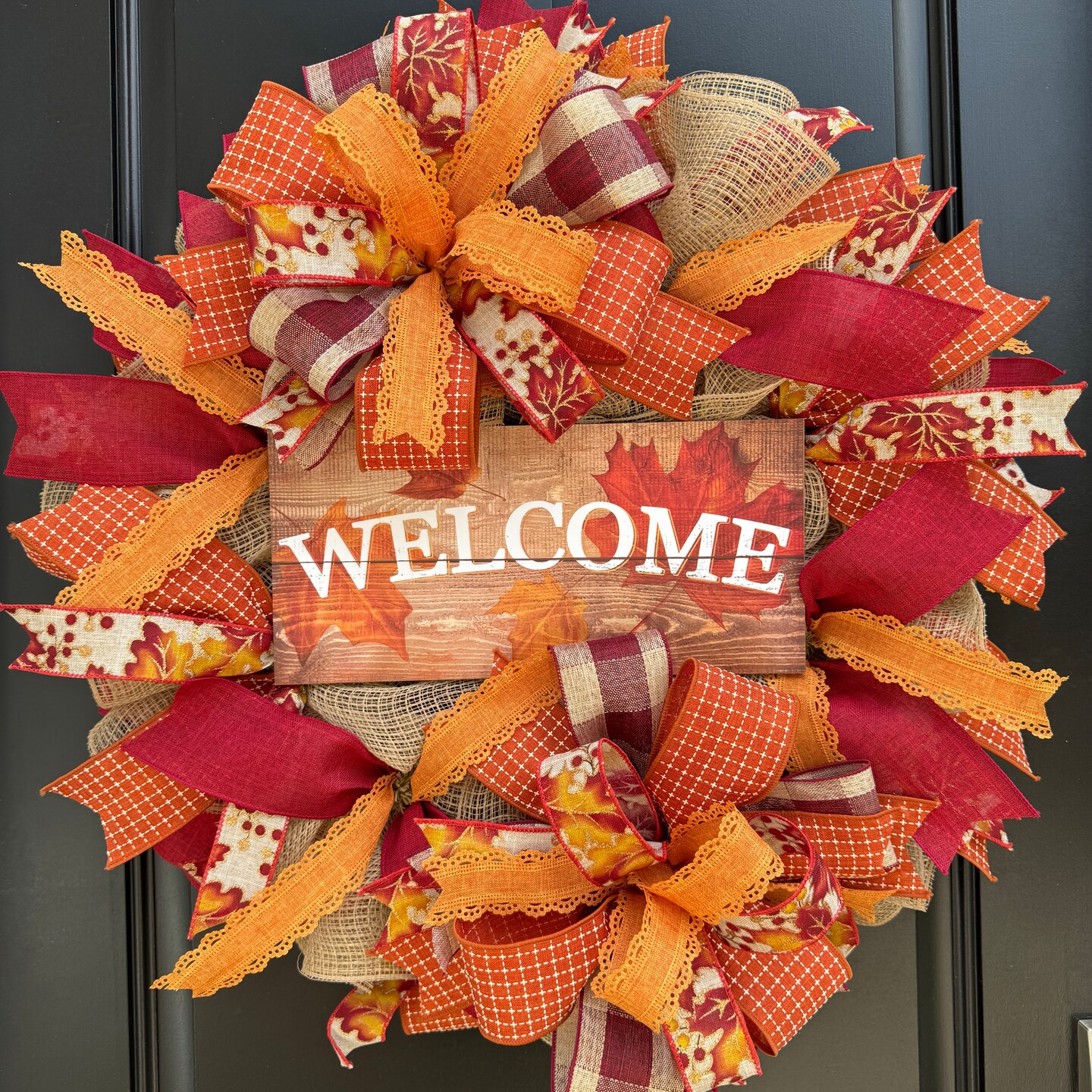 Fall Welcome Wreath with Leaves for Your Front Door | MakerPlace