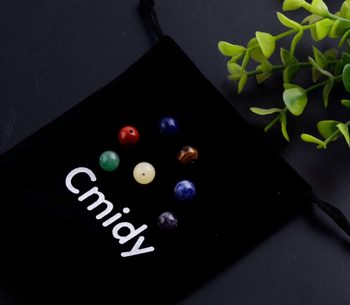 7 Chakra Natural Stone Beads Mixed 100pcs 10mm Round Genuine Real Stone Beading Loose Gemstone Amethyse Color DIY Smooth Beads for Bracelet Necklace Earrings Jewelry Making (7 Chakra Stone, 10mm)
