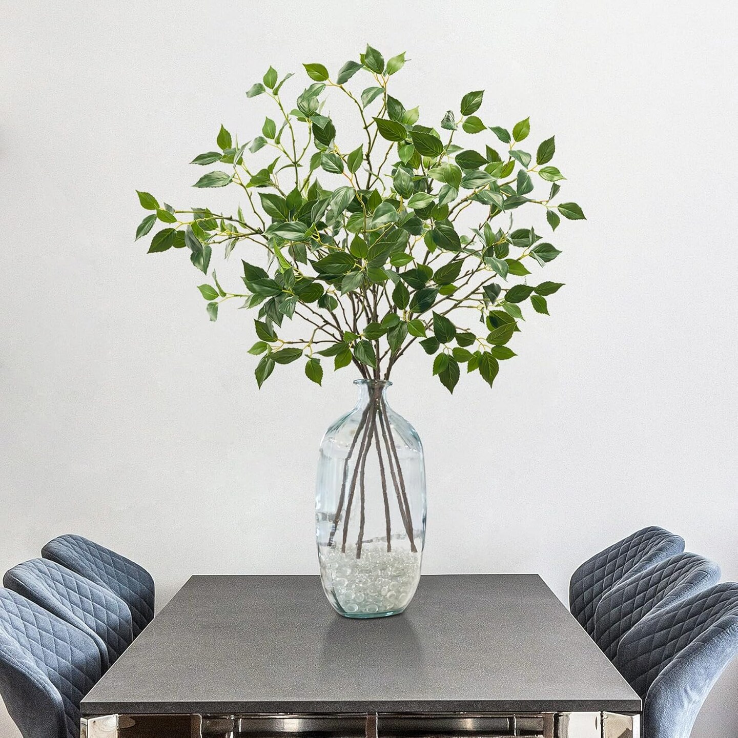 Eucalyptus Stems 32&#x22;Fake Plants Eucalyptus Greenery For Vase Artificial Plants Indoor Bay Leaves Bathroom Decor Fake Leaves Greenery Stems Eucalyptus Leaves Dining Room Decor Nordic Decor(6PCS)