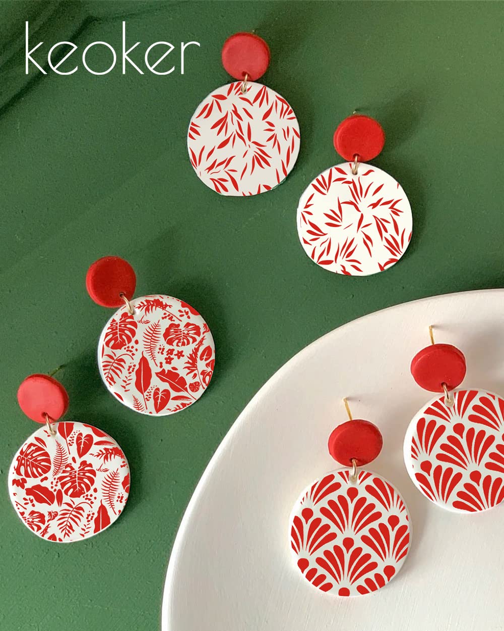Silk Screen Stencils for Polymer Clay, 3 PCS Reusable Silkscreen Print Kit,for Printing on Clay &#x26; Other Jewelry Clay Earrings Decoration, Each 6&#x22; X 3.8&#x22;