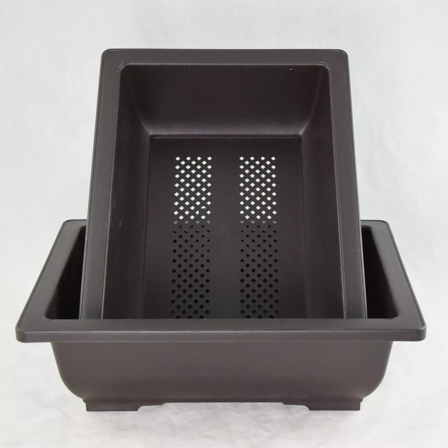 thumbnail image 2 of Yubonzai Rectangular Bonsai Pot 10x8x3.25 - Moss Green Ceramic With Mesh 2 of 4
