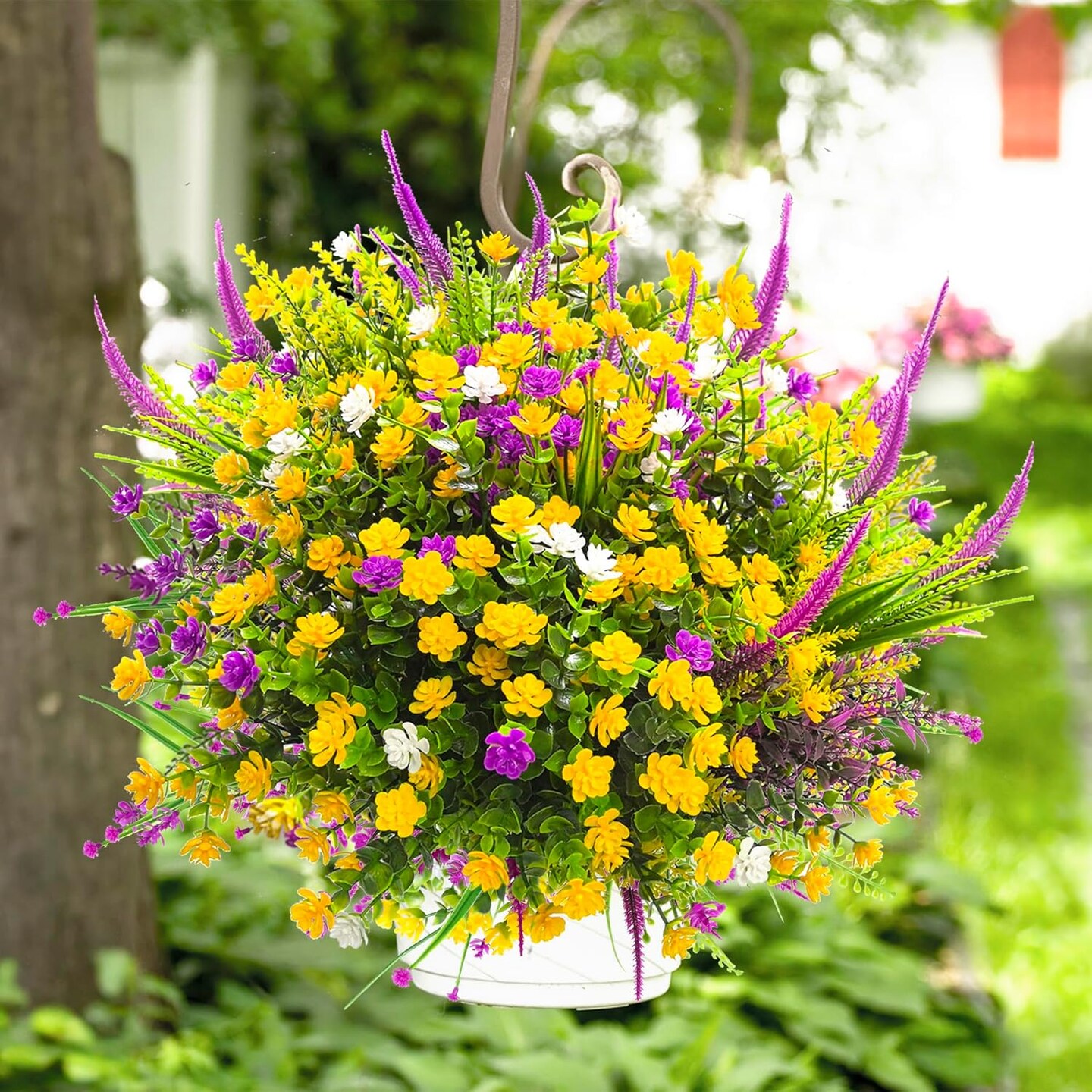20-Pack Artificial Flowers for Outdoors – UV-Resistant Fake Plants for Porch, Garden, Window Boxes, Yard, and Spring/Summer Home Décor, Realistic Colorful Faux Flowers