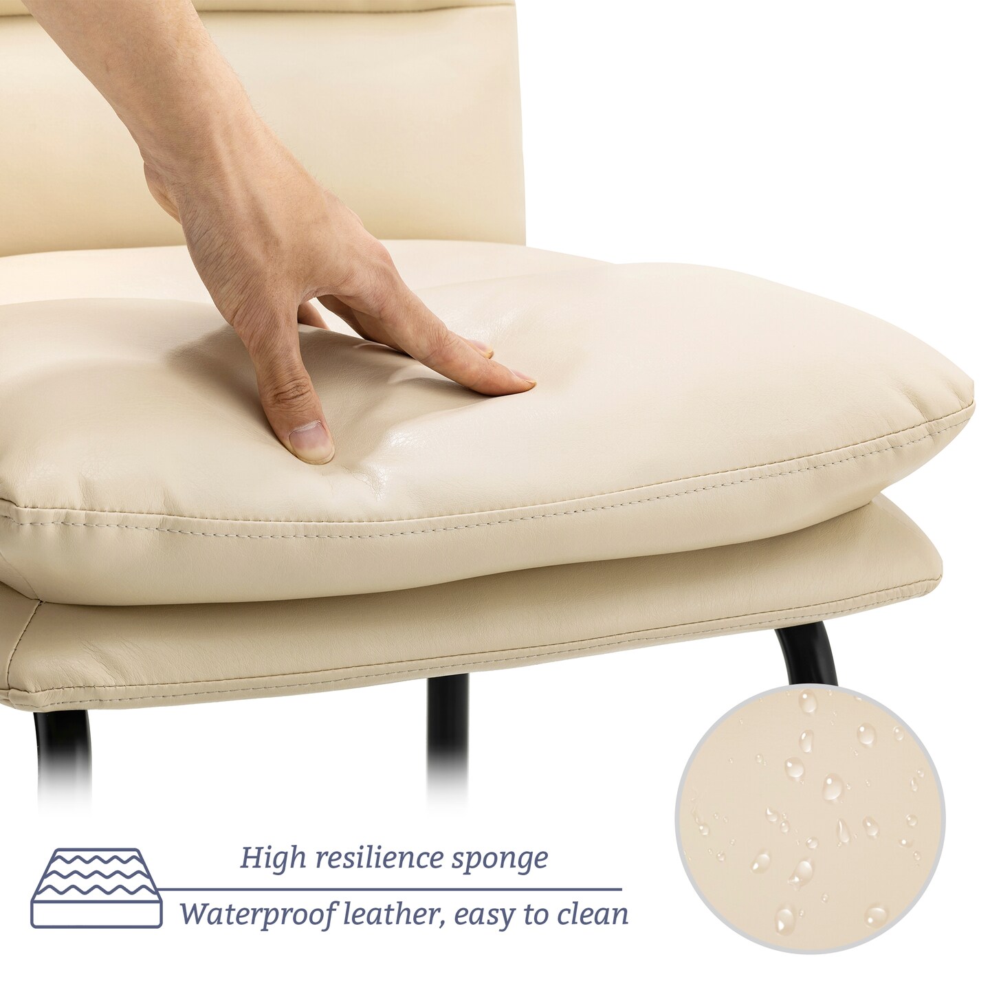 Set of 2/4 Modern Thick Leatherette Bar Stool with Metal Legs