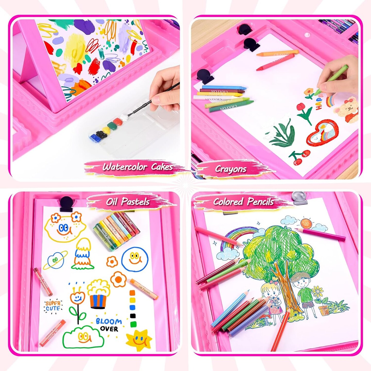 Art Supplies Unicorn Gifts for Girls, Colouring Pencils Art Set Drawing Kit