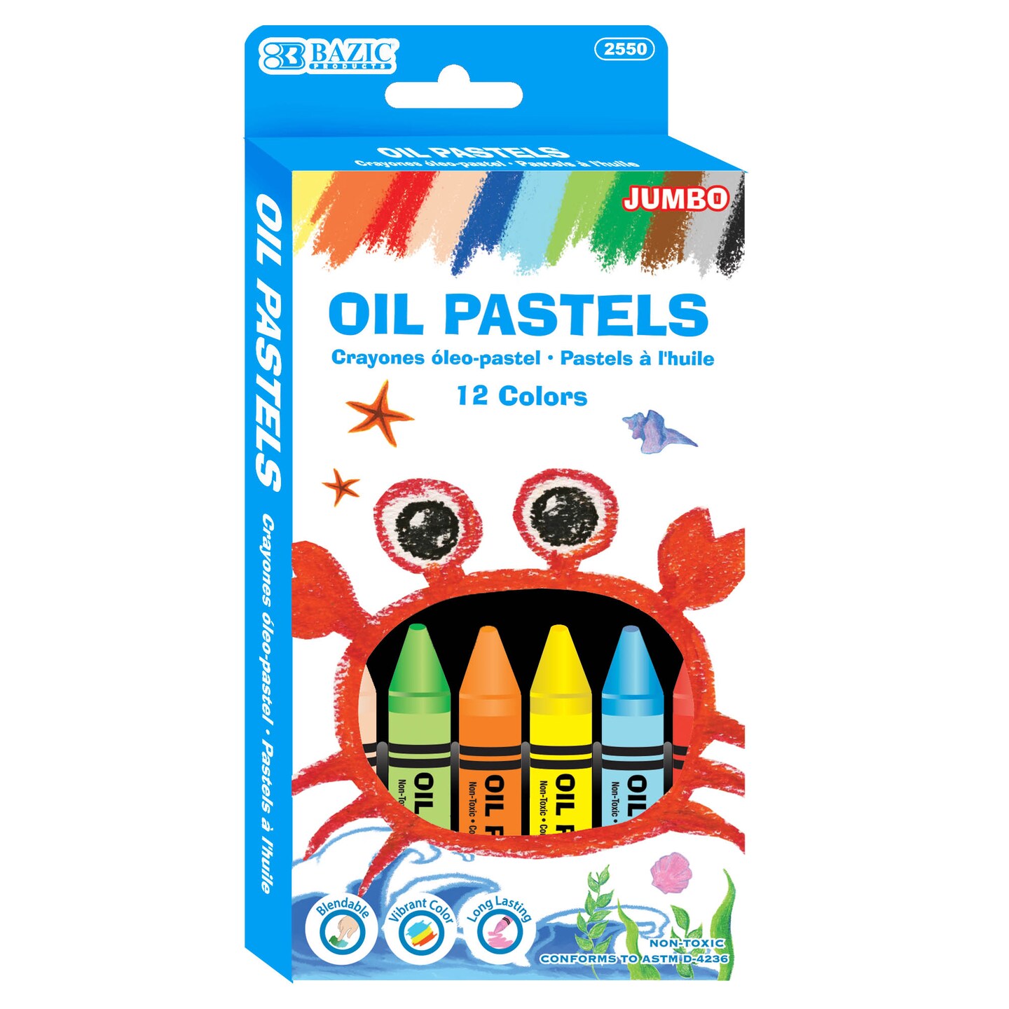 BAZIC Oil Pastel Jumbo 12 Color