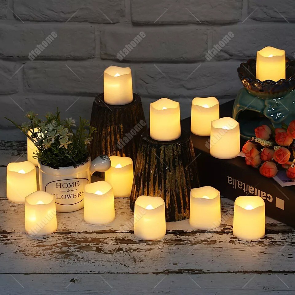 Flameless LED Tea Lights Set, Battery Operated Votive Candles Decor