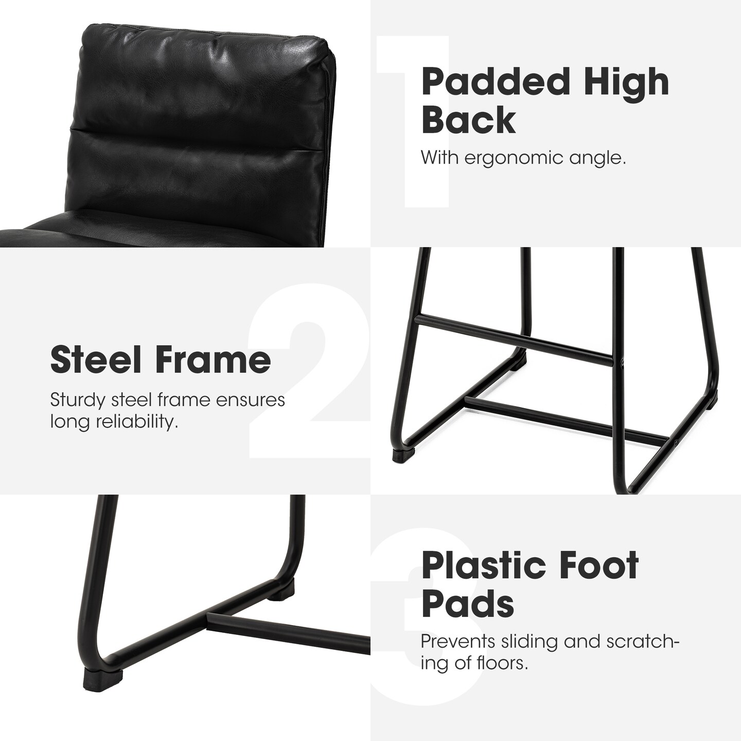 Industrial Modern Set of 3 Pub Table Set with 41"H Square Bar Table and Stools