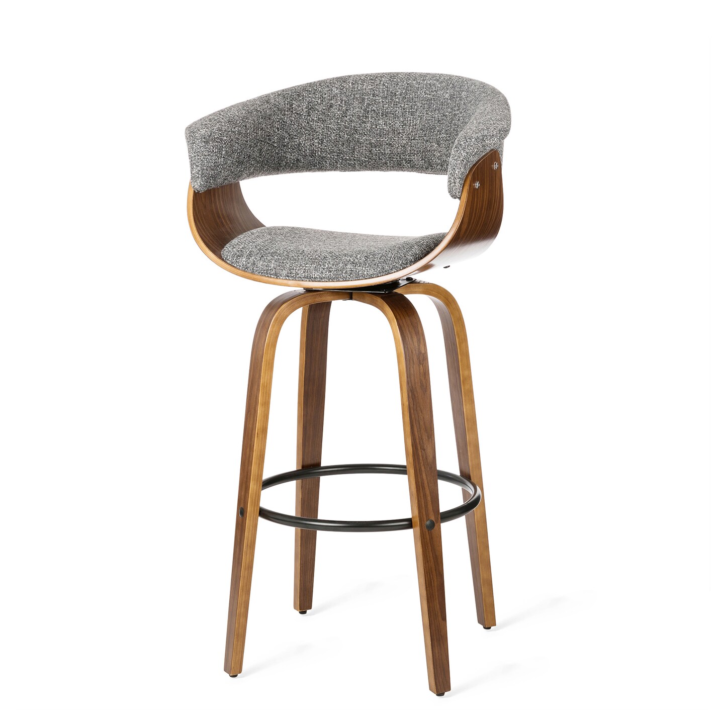 Set of 2/4 Modern Counter &#x26; Bar Height Wooden Swivel Bar Stools
