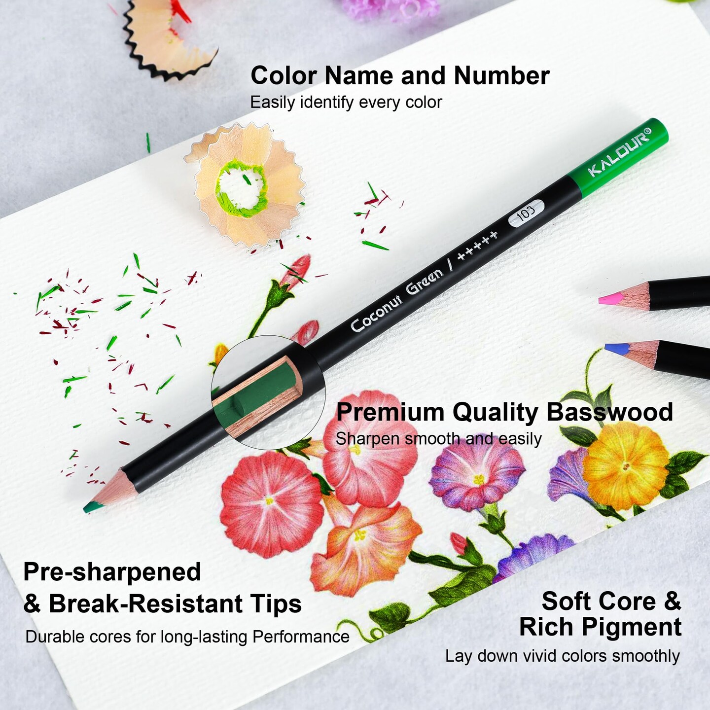 72 Count Colored Pencils for Adult Coloring Books, Soft Core,Ideal for Drawing Blending Shading,Color Pencils Set Gift for Beginners Artists