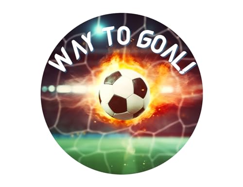 Way to Goal! Flaming Soccer Ball Edible Cake Topper-8&#x22; Round