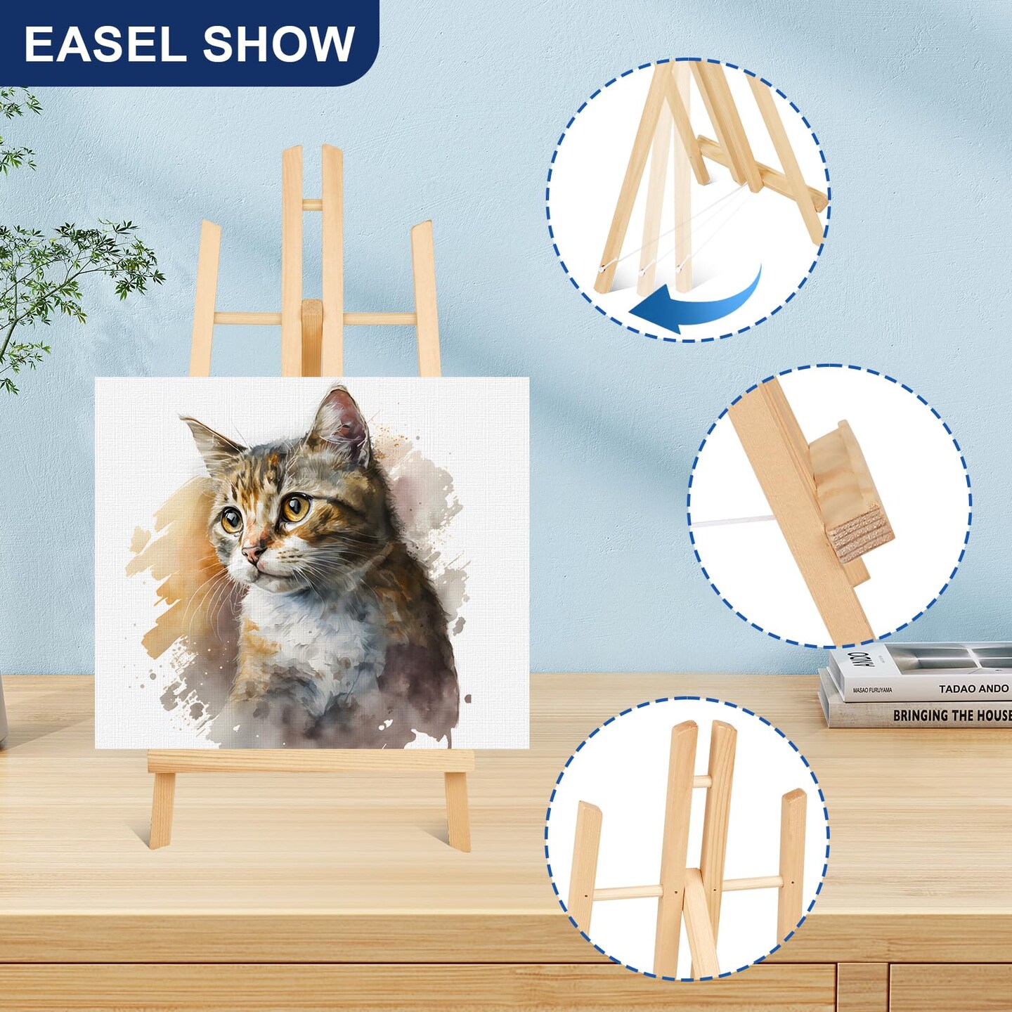 2pcs 17 Inch Tabletop Easels, Easel Stand for Painting,Tripod, Painting Party Easel, Kids Student Desktop Easel for Painting,Paint Easel for Canvas Painting