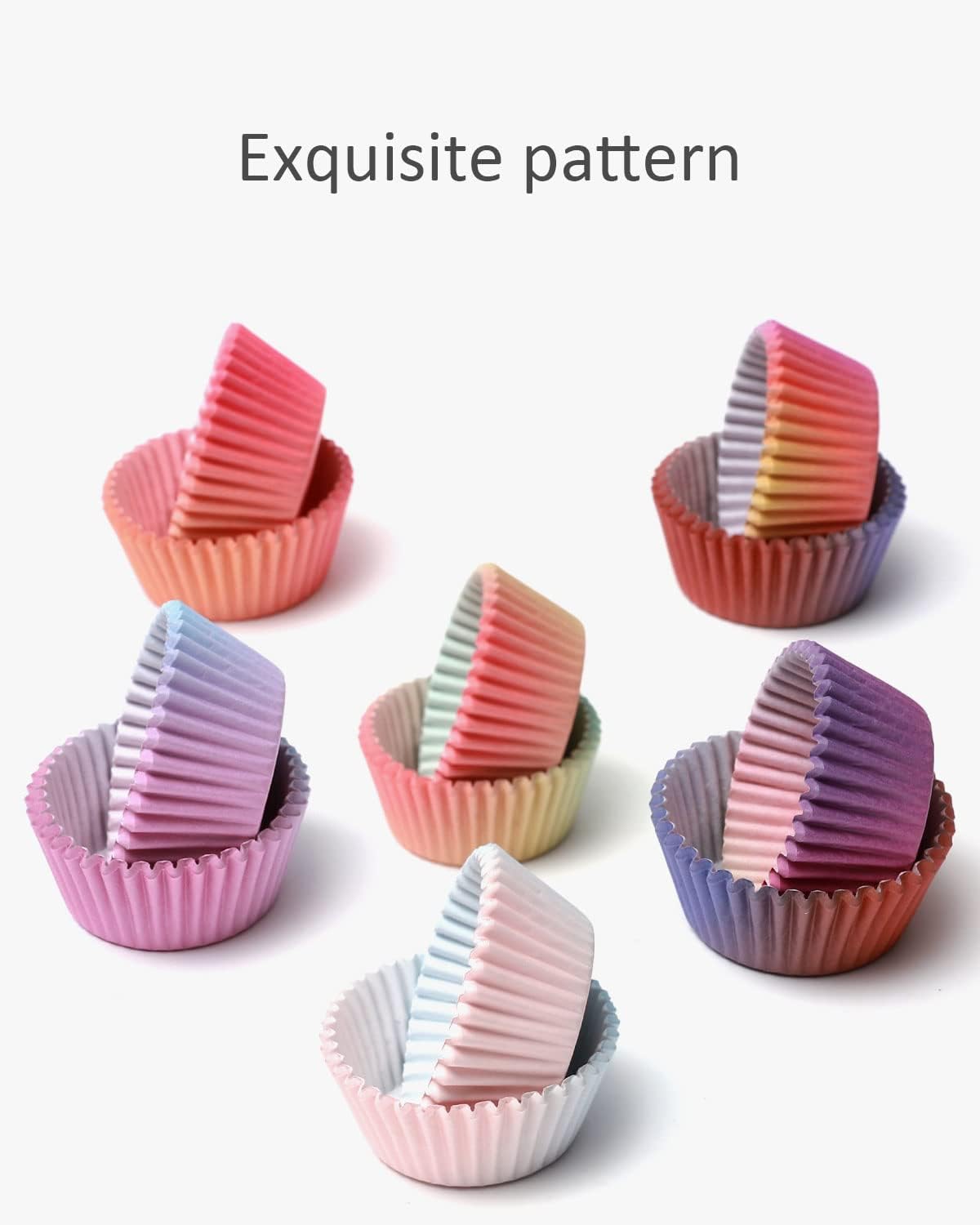 Cupcake Liners Cupcake Cups 300-Count Food Grade Gradient Design Cupcake Papers Baking Cups Cupcake Wrappers