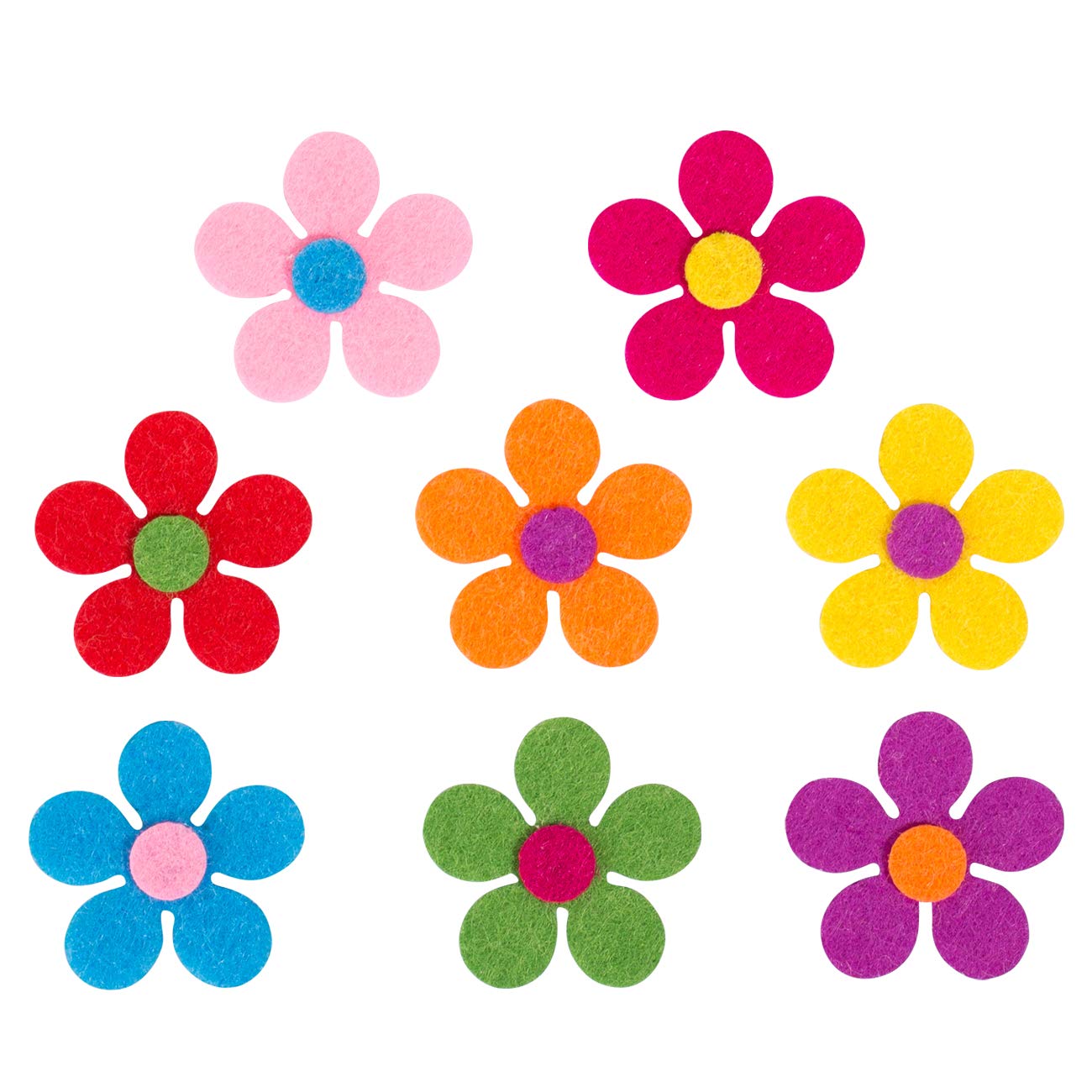 120pcs Felt Flowers Fabric Flower Embellishments for DIY Crafts Sewing Handcraft Decoration, 1.1 Inch, Assorted Colors