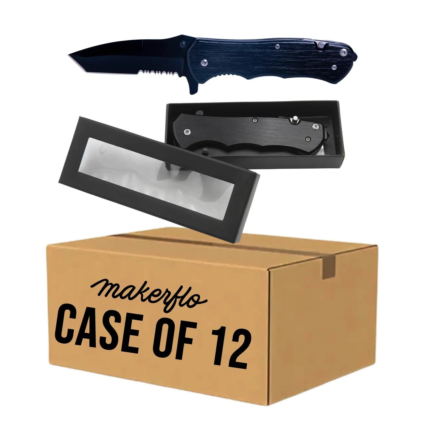 Makerflo Beast Wooden Pocket Knife | Razor Sharp Steel Blade and Black Handle | Ideal for DIY Gift and Personalization (Laser Engraving, Epoxy, Vinyl, and UV DTF) - Not for Sublimation