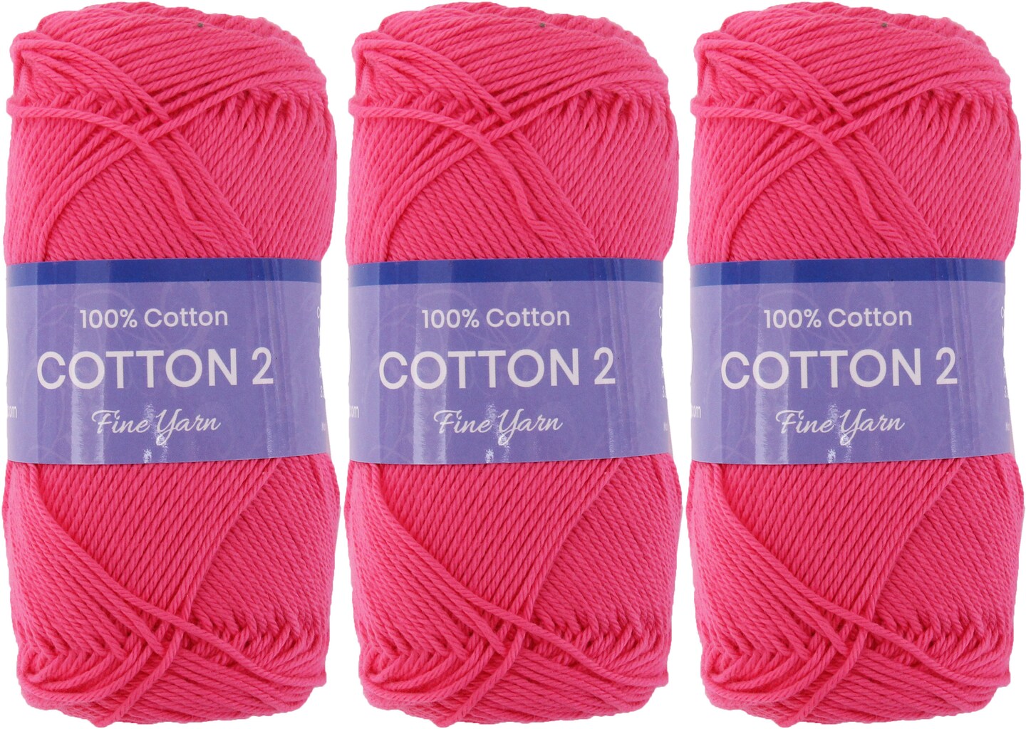 Threadart 100% Pure Cotton Crochet Yarn Size 2 | 50 gram Skeins |165 yds per Skein | Fine #2 | Singles, 3 Packs, & 6 Packs