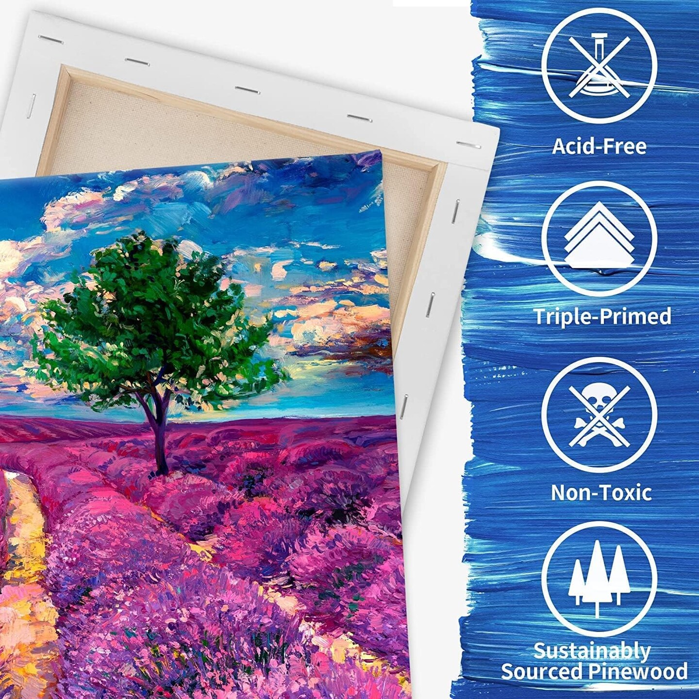 Stretched Canvas for Painting, 5&#x22;x7&#x22;, 8&#x22;x10&#x22;, 11&#x22;x14&#x22;, Pack of 3, Pre-Primed Canvases Wood Framed, Blank White Painting Canvas Boards for Acrylic, Oil and Gouache Painting
