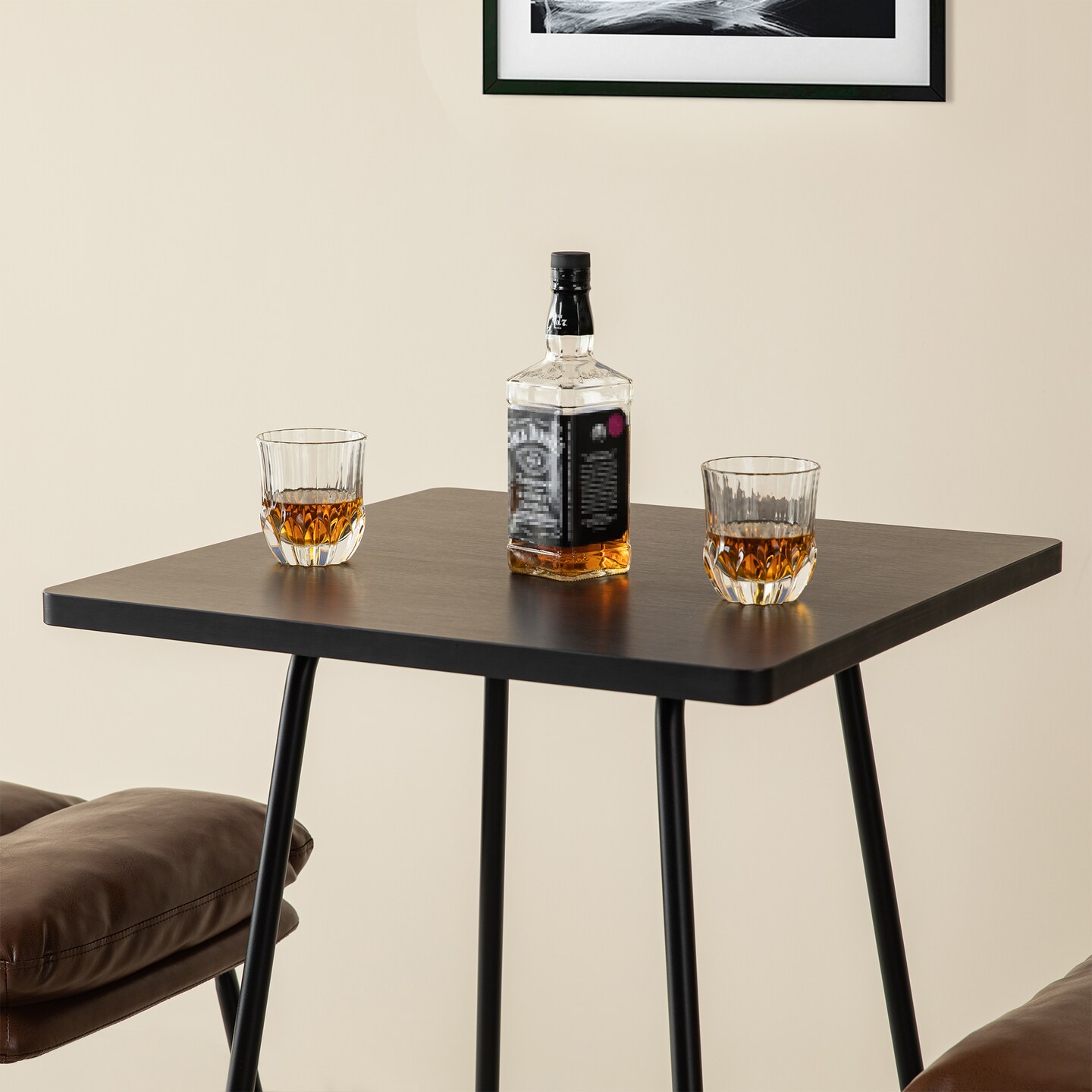 41&#x22;H Industrial Modern Square Wood Top Bar Height Pub Tables