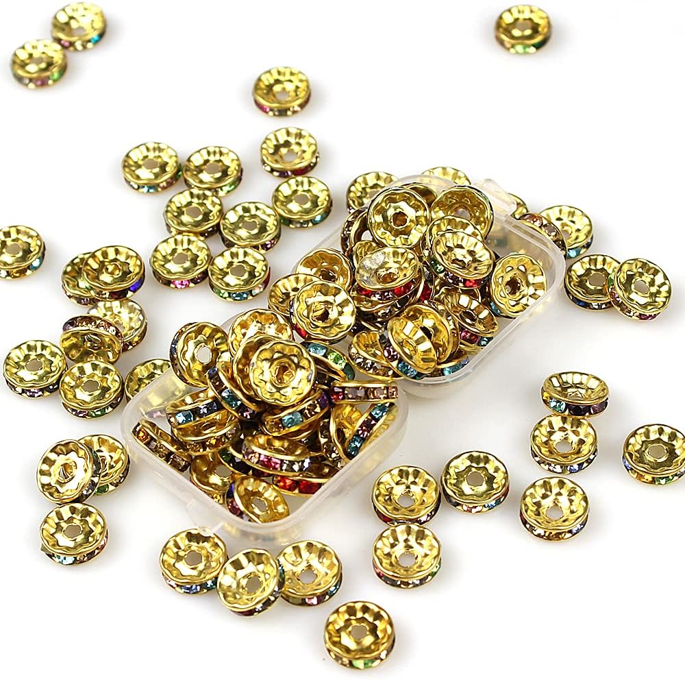 Rondelle Spacer Beads Round Crystal Czech Rhinestone for Bracelets Necklaces Jewelry Making Accessories