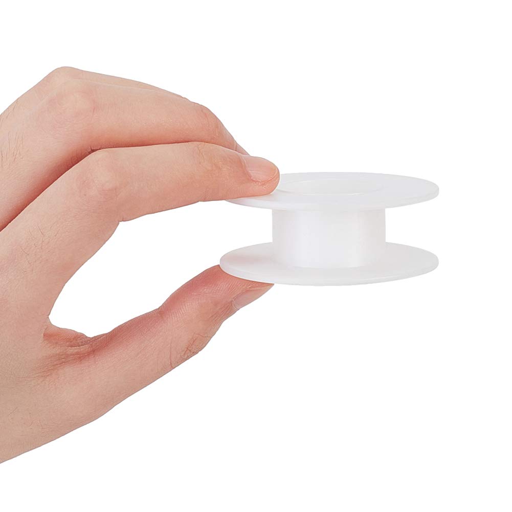 20 Pack Empty Spool, Plastic Ribbon Spools Wire Weaving Bobbins Empty Thread Spools Ribbon Chain Tape Spools White Spools for Embroidery Thread Yarn Ribbon Crafts Sewing 2.16x0.78inch