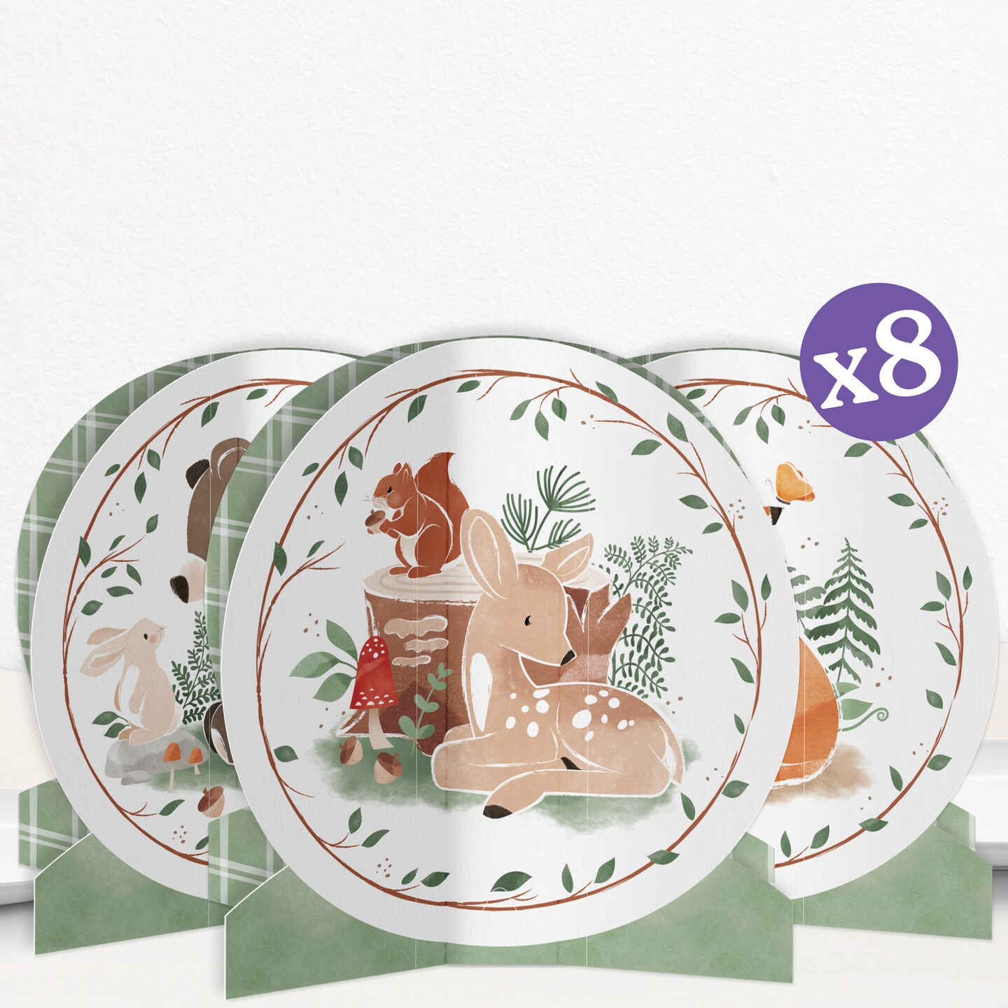 Big Dot of Happiness 3D Woodland Animals Centerpiece Table Decorations Assorted Set of Freestanding Forest Baby Shower or Birthday Centerpieces - 8 Ct
