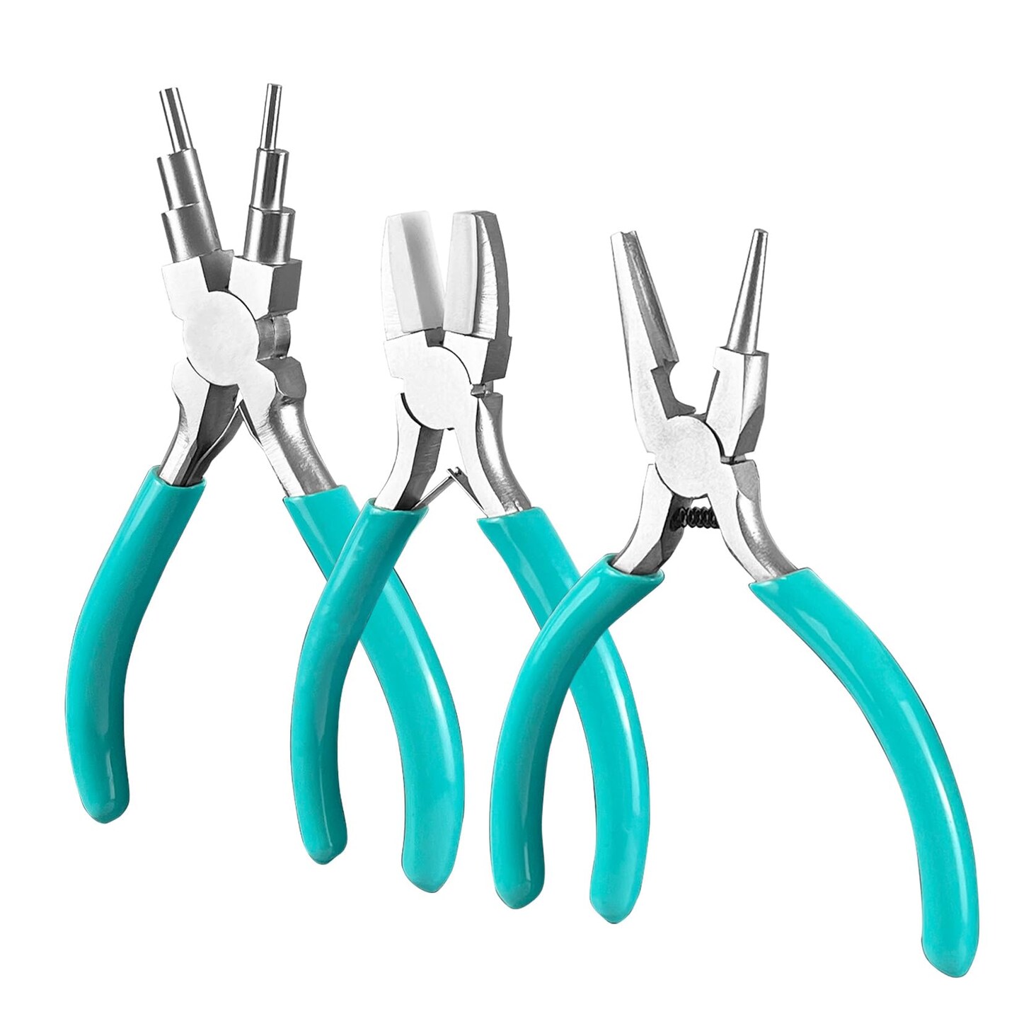 MeilsurY 3-Piece jewelry pliers set includes a 6-in-1 bail making looping pliers, nylon jaw pliers, and Wire Looping and Bending plier tools for crafting, beading, and repairing