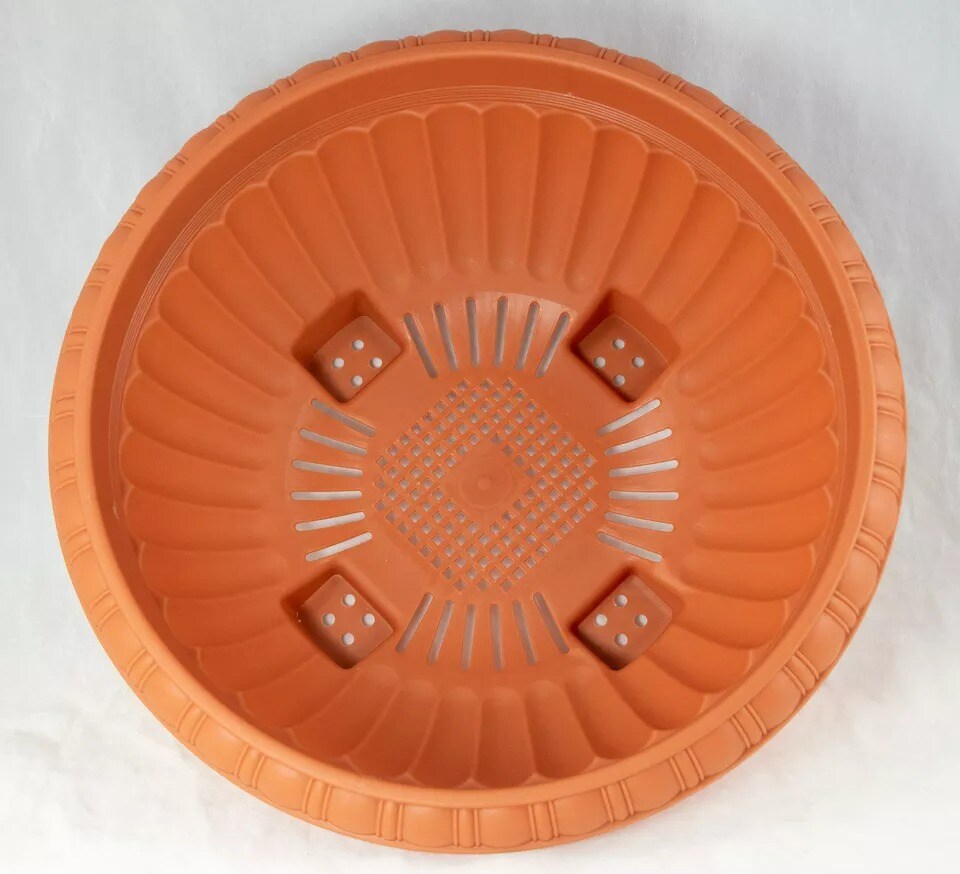 Japanese Plastic Bonsai Training Pot / Home Garden Planter 13&#x22;x 13&#x22;x 5&#x22; - Orange