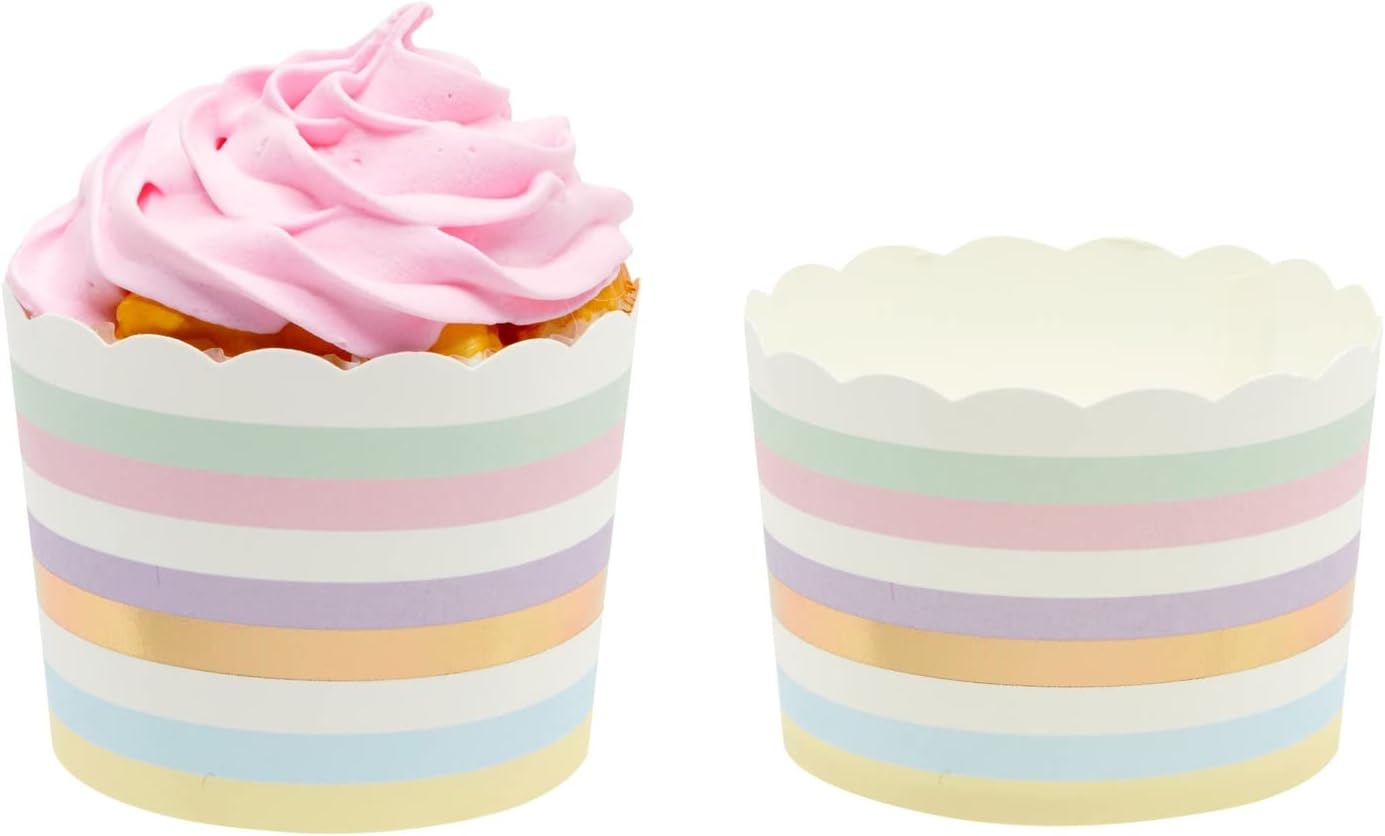 50-Pack Pastel Cupcake Liners (2.2 In) - Large Paper Baking Cups for Birthdays, Bake Sales, Bridal Showers, Home Baking - Cupcake Wrappers
