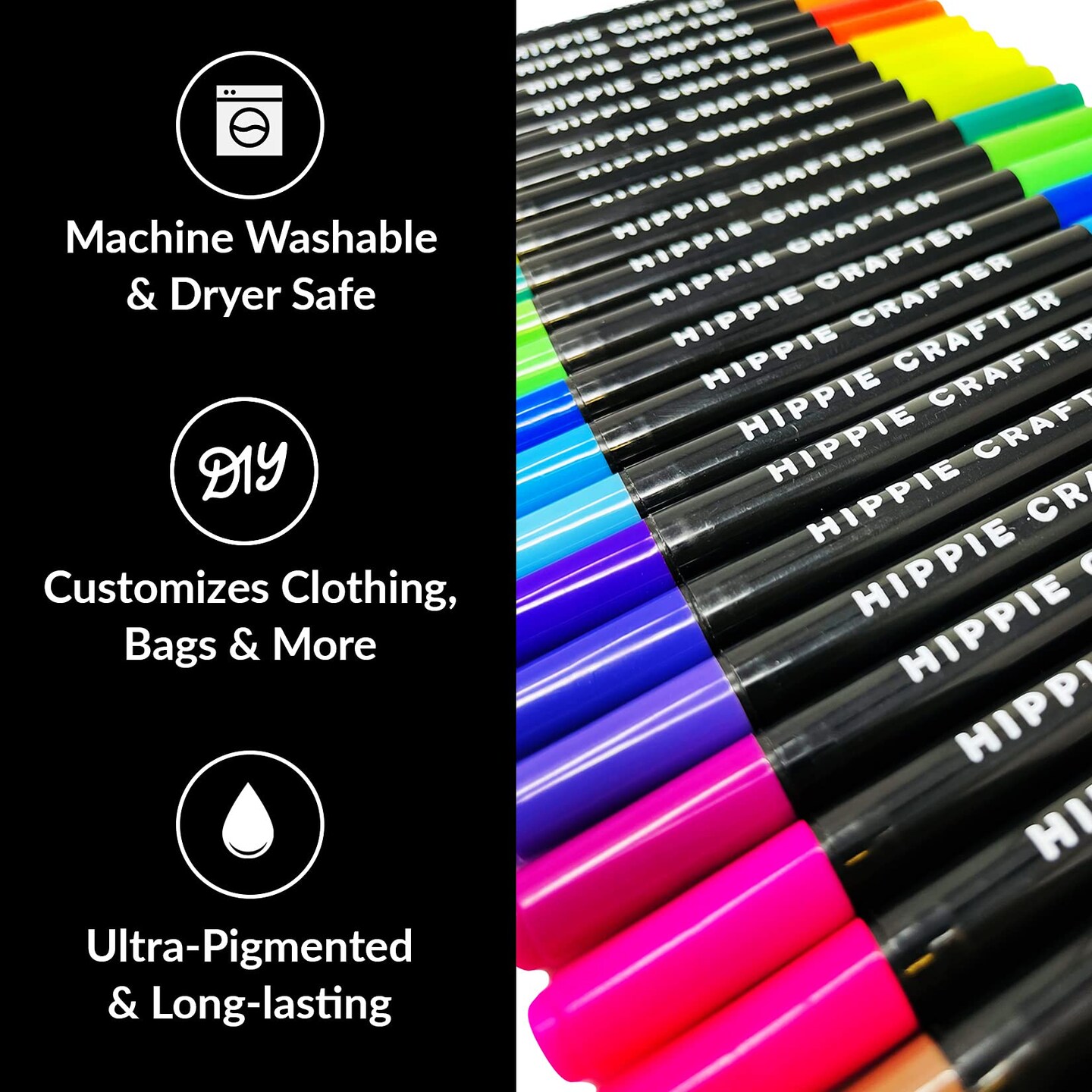 Fabric Markers, Permanent No-Bleed Fabric Pens for Clothes, Baby Clothes, Canvas, Upholstery, T-Shirts, Shoes, and More, 26 Piece Set for Artists and Kids, Ideal for Coloring and DIY Projects