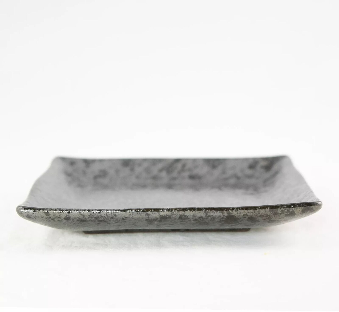 Square Ceramic Humidity Tray for Bonsai Tree 5.25&#x22;x 5.25&#x22;x 0.75&#x22; - Black Stain