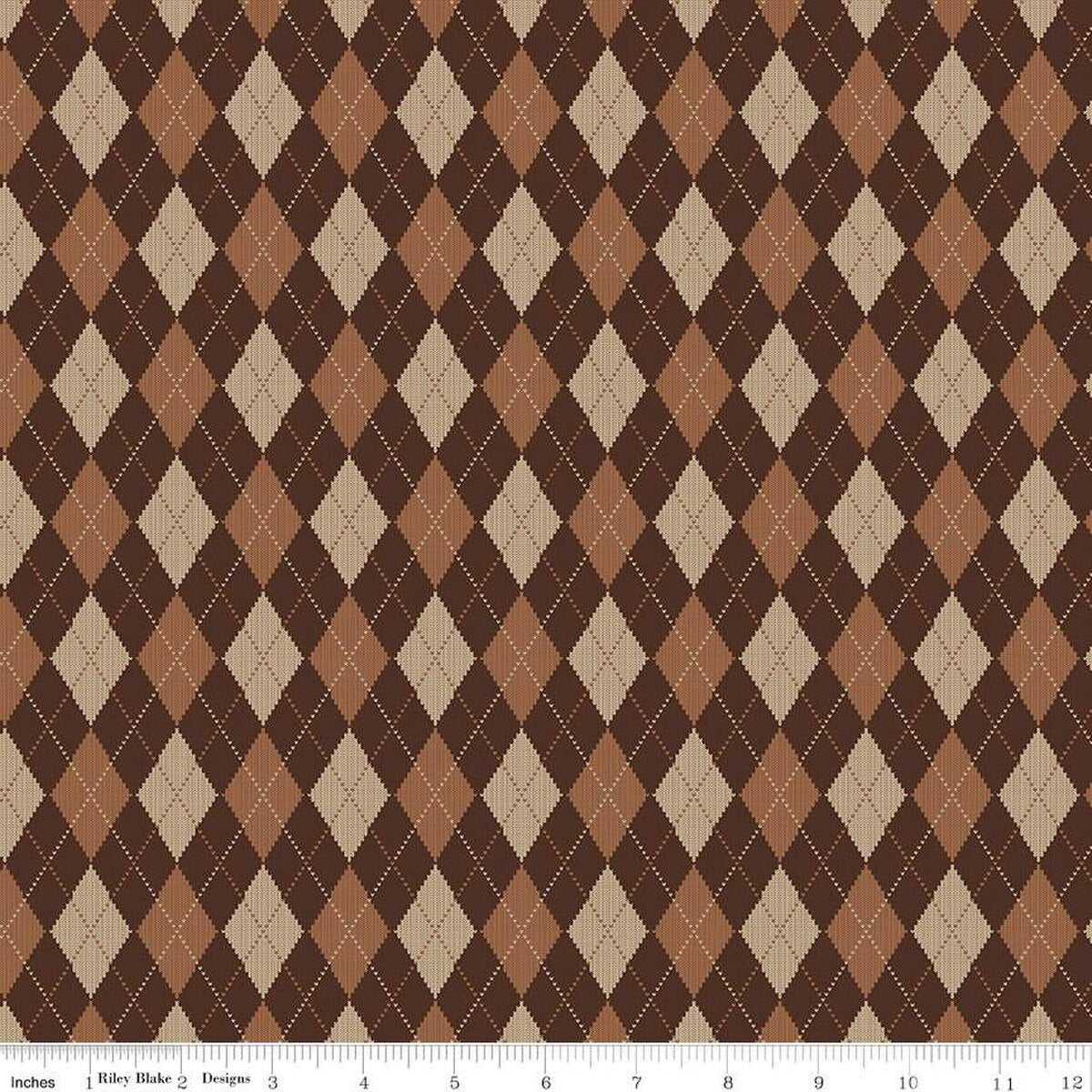 Fabric Riley Blake Brown Archer Plaid-Venture Club by the Quarter Yard C17043-BROWN
