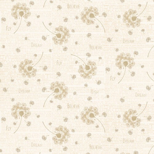Fabric Henry Glass White Wash Dandelion Toss Linen Closet by the Quarter Yard 3067-30
