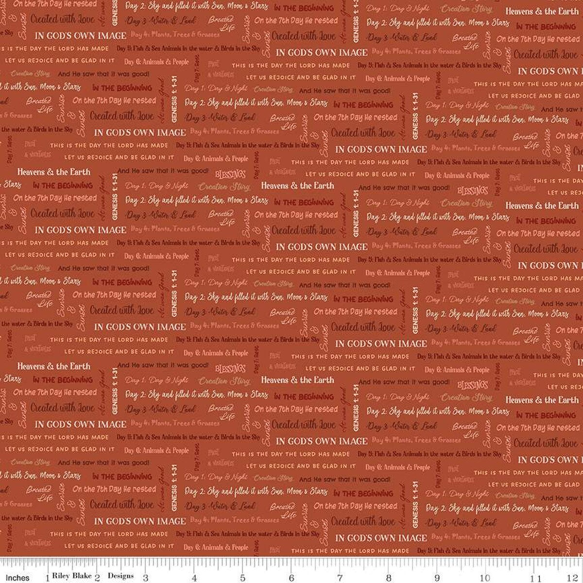 Fabric Riley Blake Clay It Is Written Created with Love by the Quarter Yard C15974-CLAY