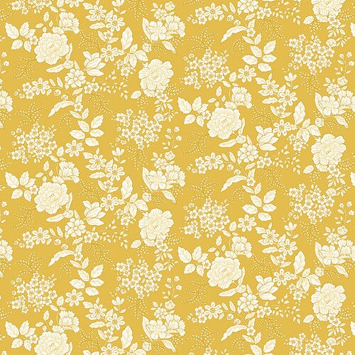 Fabric Henry Glass Yellow Floral Tranquility by the Quarter Yard 826-44