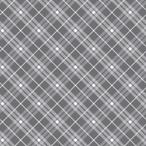 Fabric Henry Glass Gray Bias Plaid Basics by the Quarter Yard 9611-90
