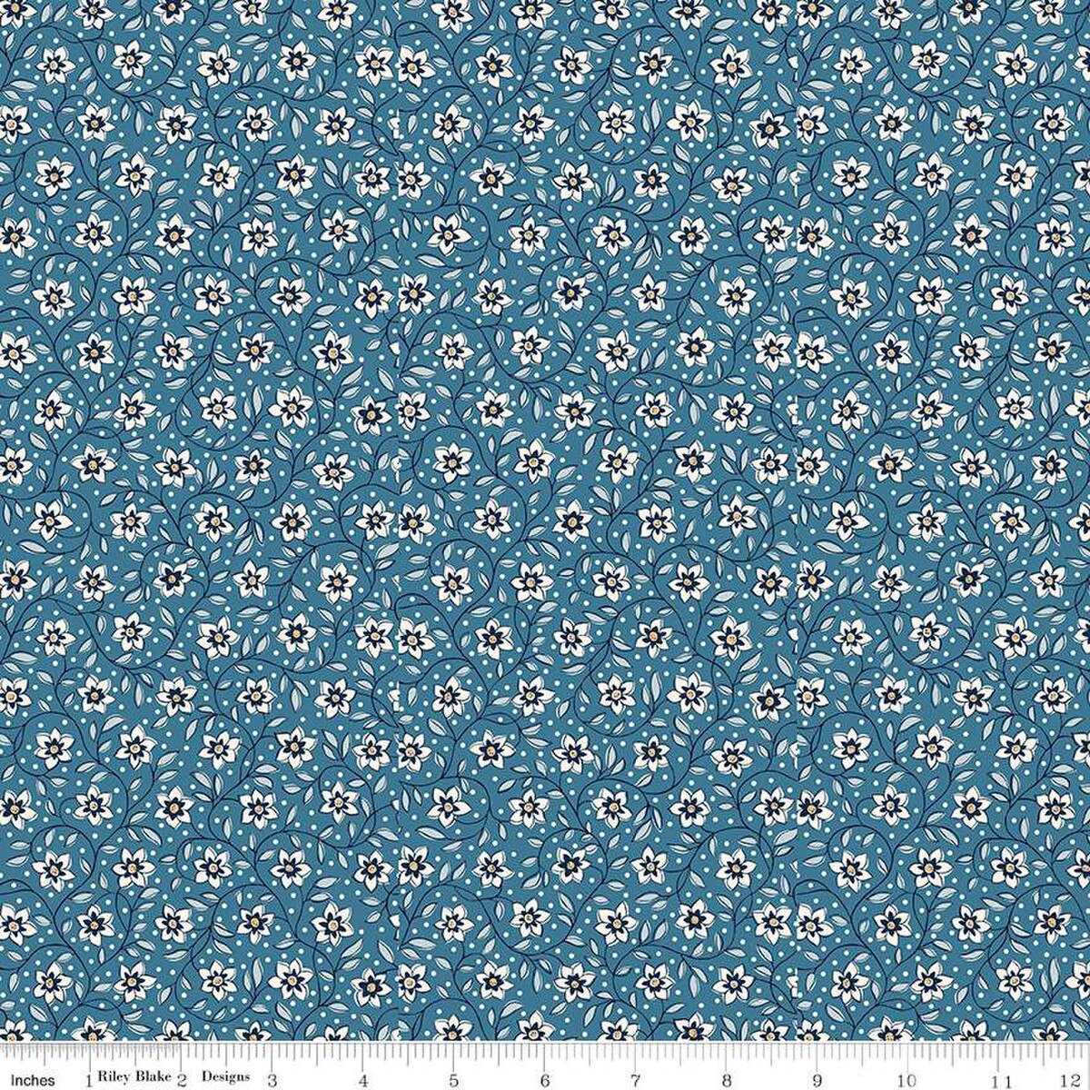 Fabric Liberty Lily Trail A Denim Florals by the Quarter Yard 01667406A