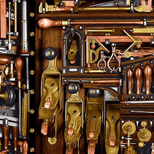 Fabric Blank Quilting Black Tools by the Quarter Yard 3930-99