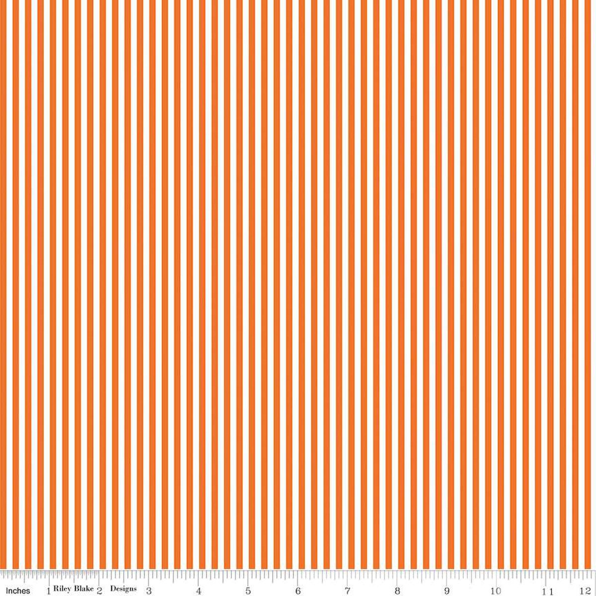 Fabric Riley Blake Basics White/Orange 1/8" Stripes by the Quarter Yard C495-ORANGE