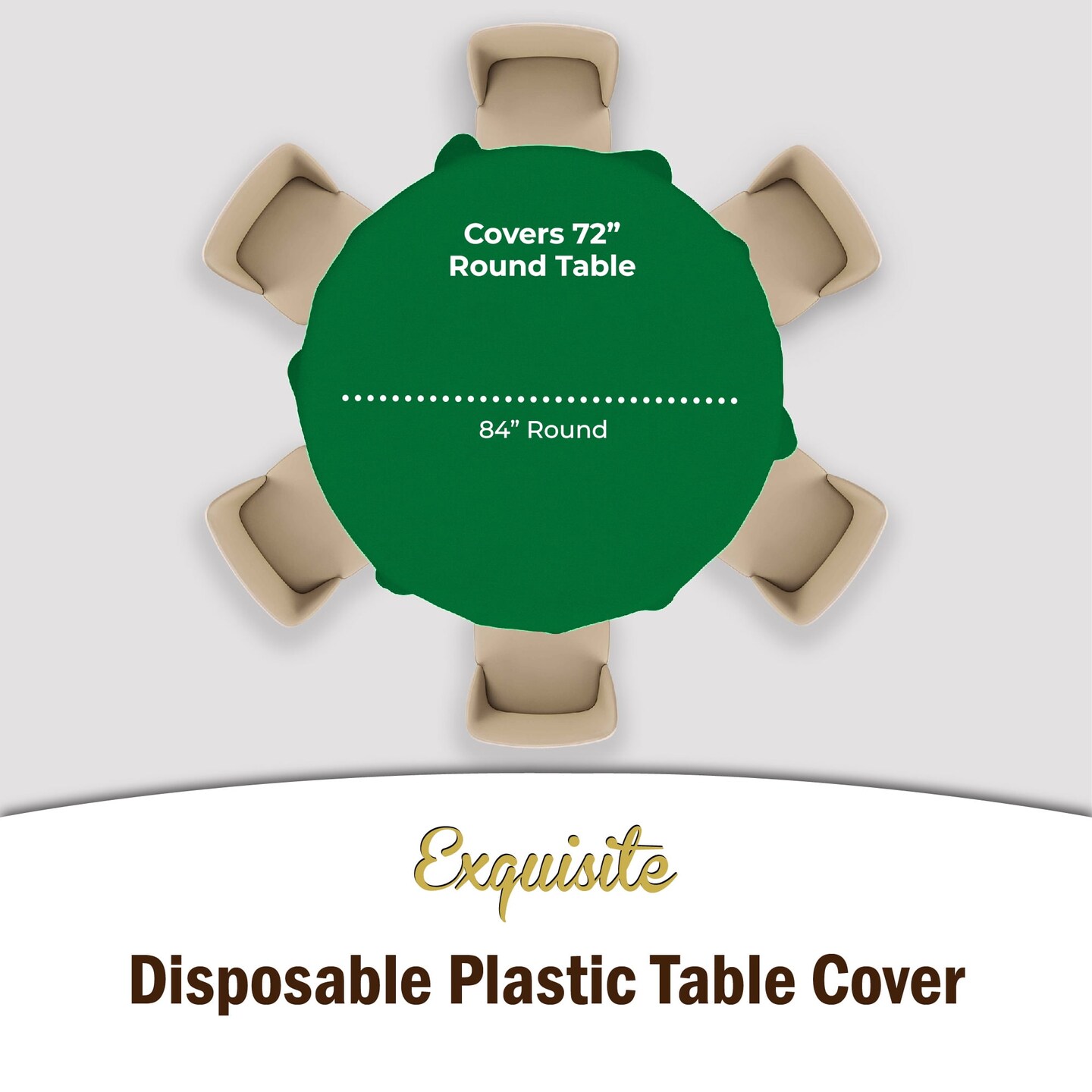 Exquisite Disposable Round Plastic Tablecloths &#x2013; 6 Pack 84&#x22; Disposable Table Cloths &#x2013; Indoor/Outdoor Party Tablecloth &#x2013; Round Plastic Table Cover for Events &#x26; Party Supplies
