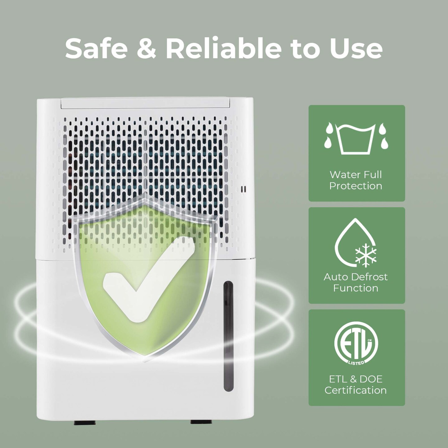 Costway 8-Pint(DOE) Dehumidifier with Energy Efficient Automatic Shutoff 2,000 Sq. ft Coverage Area (MAX 32Pint at 95°F, 90%RH)